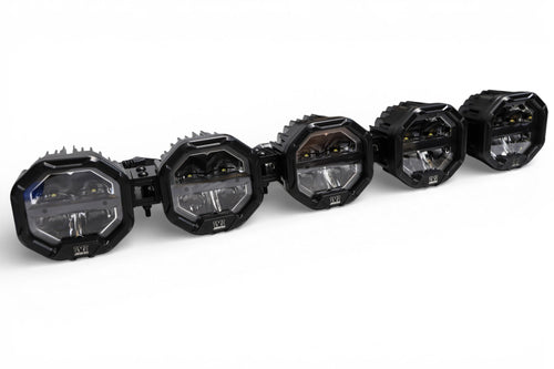 5 Light U-Con Interlocking Off Road LED Pod With Amber or White DRL Running Light