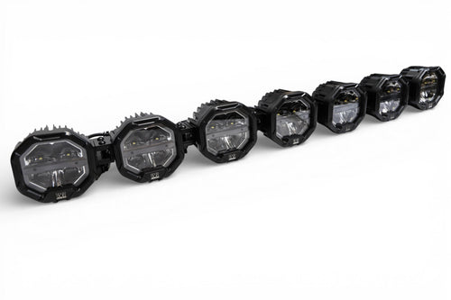 7 Light U-Con Interlocking Off Road LED Pod With Amber or White DRL Running Light